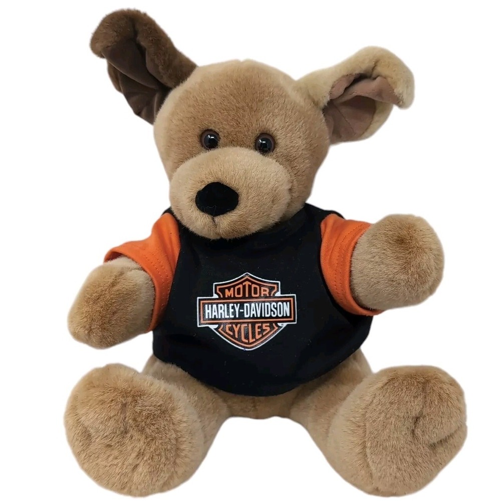 Build A Bear Workshop Harley Davidson Shirt Plush Toy Dog Tan Puppy Plushie FLAW